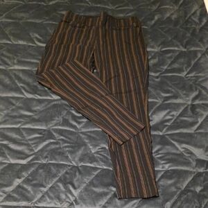 Maurices Women's Black and Brown Striped Pants